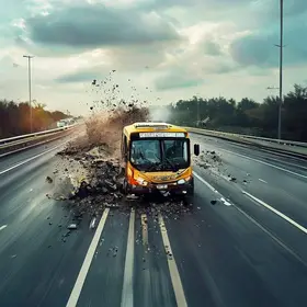 ônibus capotou na BR-365