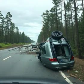 carro capota em Rio Paranaíba