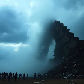 palco desaba durante temporal em Patos de Minas