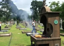 churrasco em cemitério